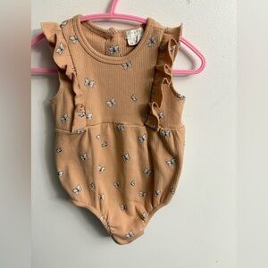 Petit lem Butterfly Print Ruffled Kids One Piece 9 months